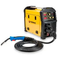 Aparat de sudat Powermat PM-IMG-230T 230 V semiautomat (MIG/ MAG), cu electrod (MMA), cu gaz inert (TIG)/ Yellow photo 2