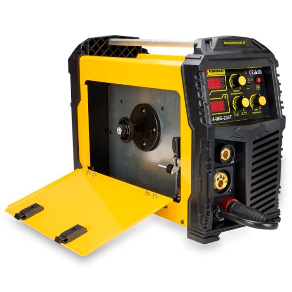 Сварочный аппарат Powermat PM-IMG-230T 230 В полуавтоматическая (MIG/ MAG), ручная дуговая (MMA), аргонно-дуговая (TIG)/ Желтый photo 3