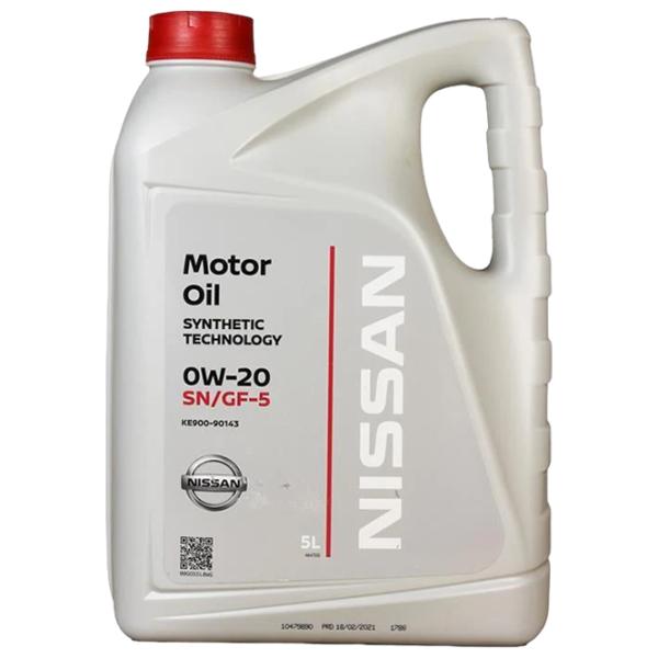 Моторное масло Nissan Motor Oil Synthetic Technology 0W-20 5 л синтетическое photo 1