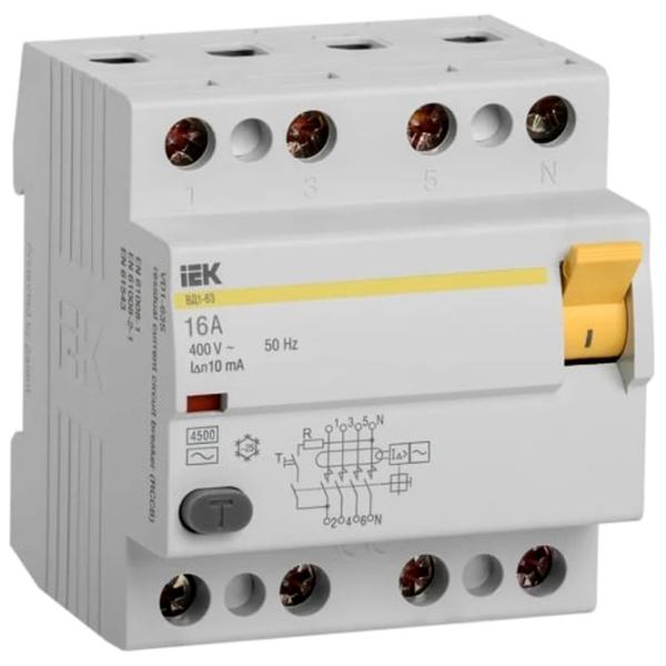 Дифференциальные автоматы IEK MDV10-4-016-010 14 A/ 400 В photo 1
