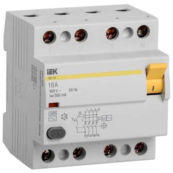Дифференциальные автоматы IEK MDV10-4-016-300 16 A/ 400 В photo 1