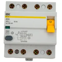 Întrerupătoare diferențiale IEK MDV10-4-080-100 80 A/ 400 V