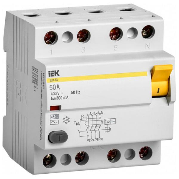 Дифференциальные автоматы IEK MDV10-4-050-300 50 A/ 400 В photo 1