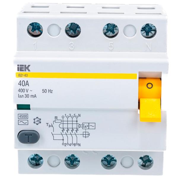 Дифференциальные автоматы IEK MDV10-4-040-030 40 A/ 380 В photo 4