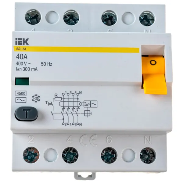 Дифференциальные автоматы IEK MDV10-4-040-300 40 A/ 380 В photo 3
