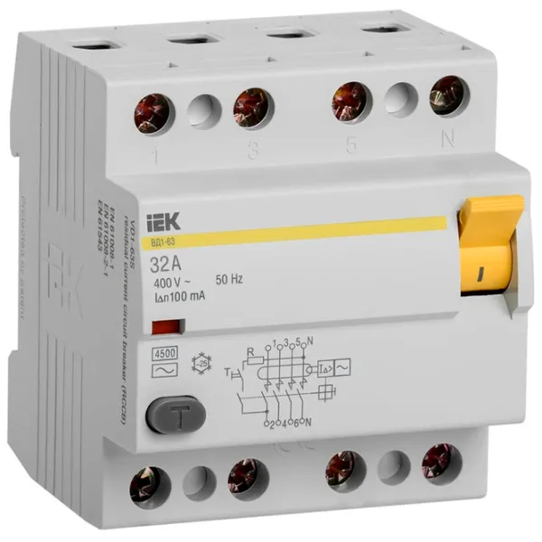 Întrerupătoare diferențiale IEK MDV10-4-032-100 32 A/ 400 V photo 1 Întrerupătoare diferențiale IEK MDV10-4-032-100 32 A/ 400 V photo 1