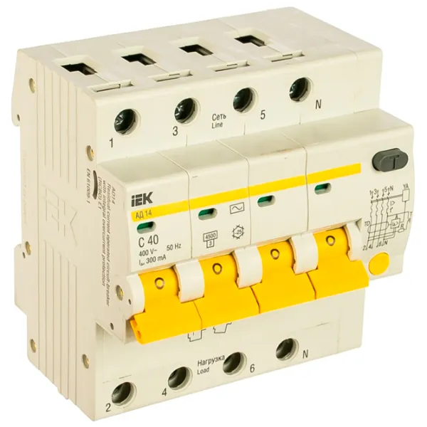 Дифференциальные автоматы IEK MAD10-4-040-C-300 40 A/ 220 В - 400 В photo 1 Дифференциальные автоматы IEK MAD10-4-040-C-300 40 A/ 220 В - 400 В photo 1