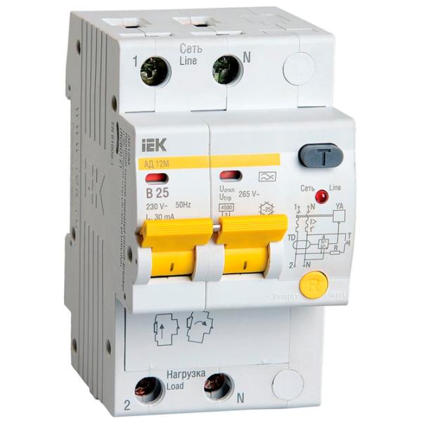 Дифференциальные автоматы IEK MAD12-2-025-B-030 25 A/ 220 В - 230 В photo 1