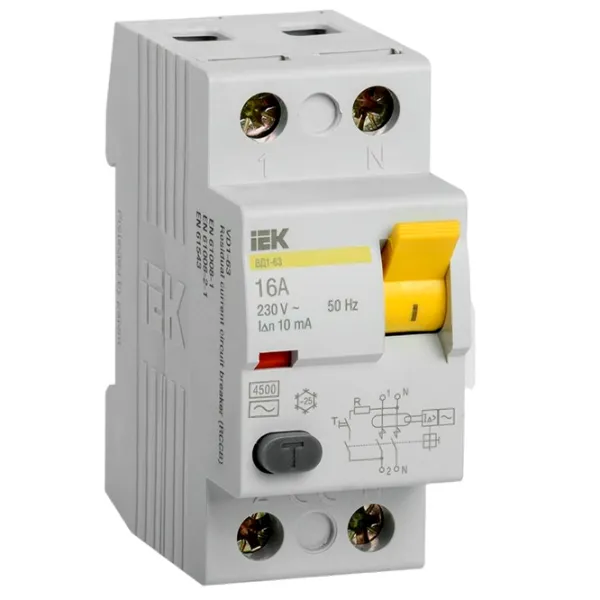 Дифференциальные автоматы IEK MDV10-2-016-010 63 A/ 220 В - 230 В photo 1