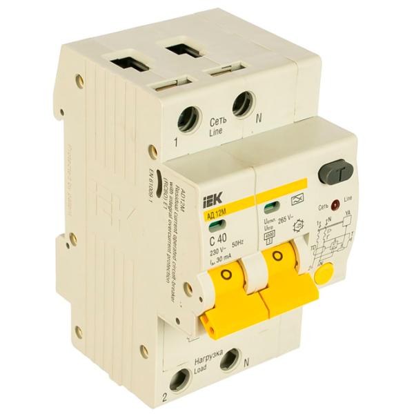 Дифференциальные автоматы IEK MAD12-2-040-C-030 40 A/ 220 В - 230 В photo 1