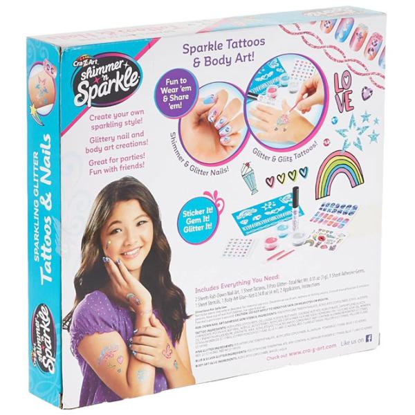 Ролевые игры Cra-Z-Art Set for girls Sparkling Glitter & Shimmer Tattoos & Nails 6+/ set de frumusete photo 4
