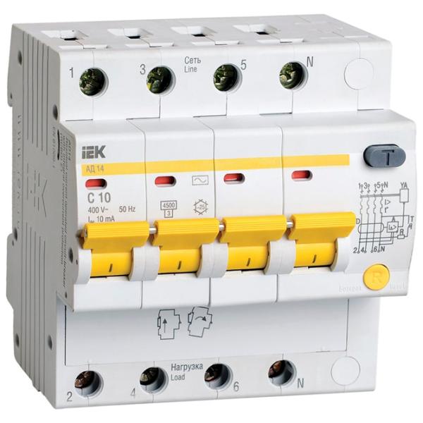 Дифференциальные автоматы IEK MAD10-4-006-C-010 6 A/ 220 В - 230 В photo 1