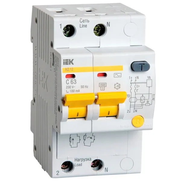 Дифференциальные автоматы IEK MAD10-2-063-C-100 63 A/ 220 В - 230 В photo 1 Дифференциальные автоматы IEK MAD10-2-063-C-100 63 A/ 220 В - 230 В photo 1