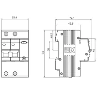 Дифференциальные автоматы IEK MAD10-2-063-C-100 63 A/ 220 В - 230 В photo 6