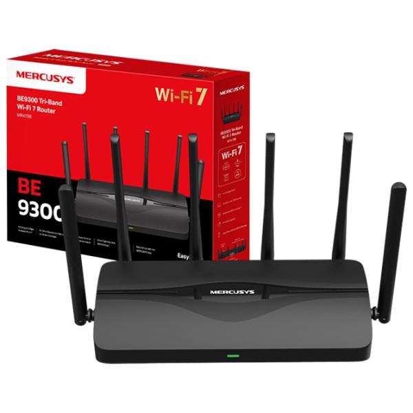 Wi-Fi Роутер Mercusys BE9300 Tri-Band Wi-Fi 7 Router 574 Мбит/ c/ 2880 Мбит/ с/ Black photo 4