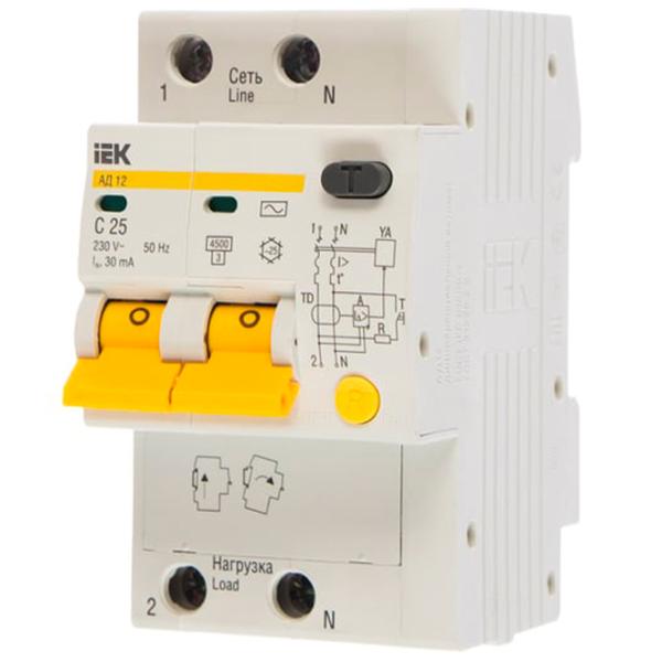 Întrerupătoare diferențiale IEK MAD10-2-025-C-030 25 A/ 220 V - 230 V photo 1