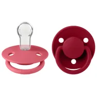 Suzetă cu tetina rotundă Bibs De lux 150221 Unisex/ 0 luni - 36 luni/ Silicon/ Red Coral