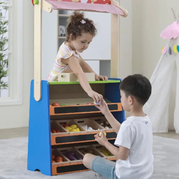 Joc de rol VIGA 2-in-1 Wooden Role Play Toy "Theater and Grocery Store 3+/ Magazin alimentar photo 4