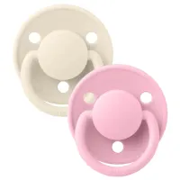 Suzetă cu tetina rotundă Bibs De lux 180214 Unisex/ 0 luni - 6 luni/ Latex/ Pink