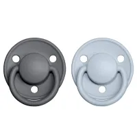 Suzetă cu tetina rotundă Bibs De lux 190212 Unisex/ 0 luni - 6 luni/ Silicon/ Iron