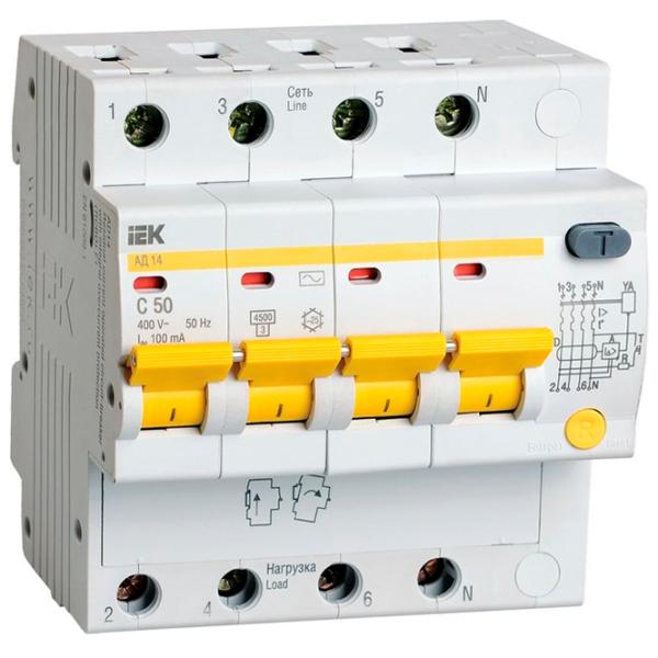 Întrerupătoare diferențiale IEK MAD10-4-050-C-100 50 A/ 220 V - 400 V photo 1