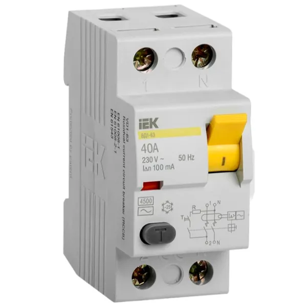 Întrerupătoare diferențiale IEK MDV10-2-040-100 40 A/ 220 V photo 1 Întrerupătoare diferențiale IEK MDV10-2-040-100 40 A/ 220 V photo 1
