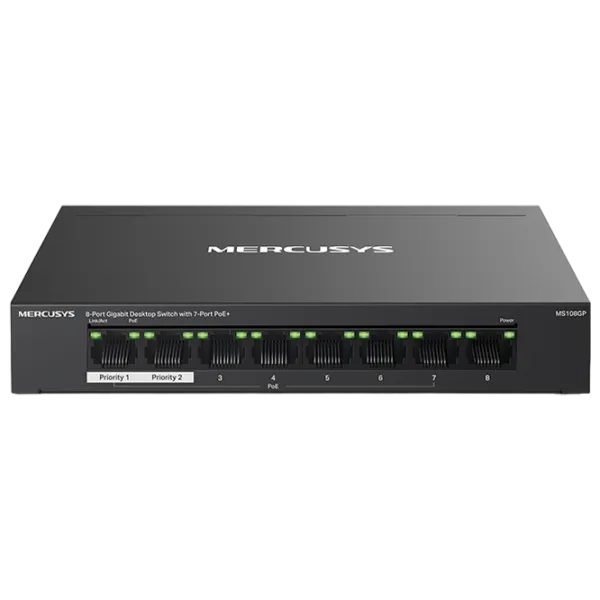 PoE Коммутатор Mercusys MS108GP Black photo 1