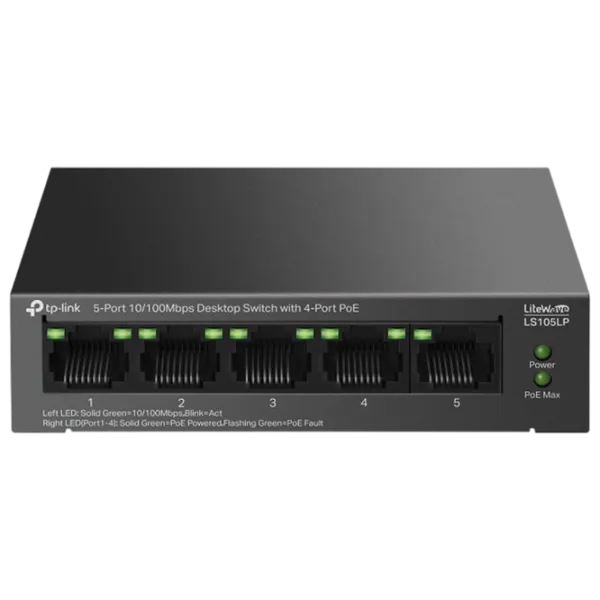 PoE Коммутатор TP-Link LS105LP Black photo 1
