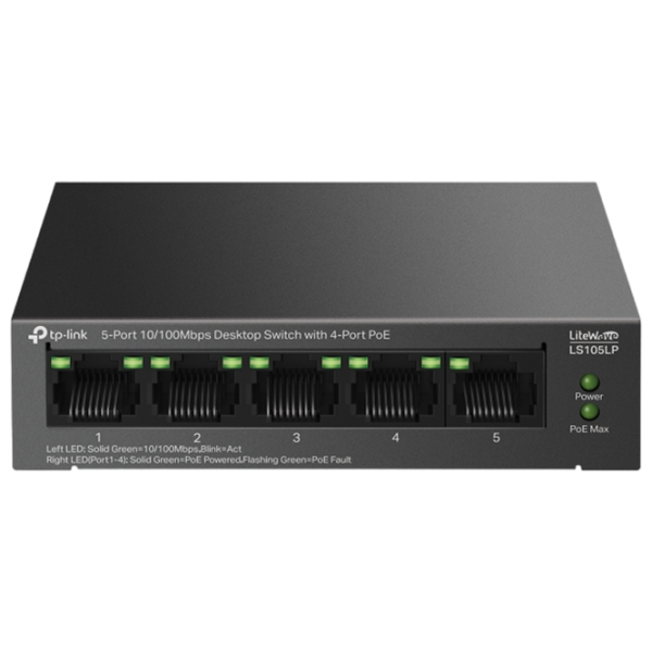 PoE Коммутатор TP-Link LS105LP Black photo 1
