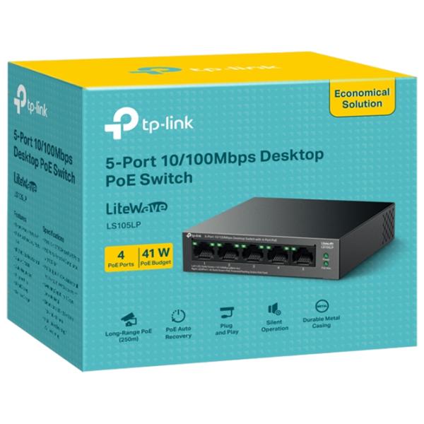 PoE Коммутатор TP-Link LS105LP Black photo 4