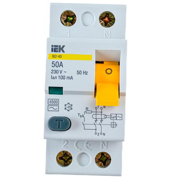 Întrerupătoare diferențiale IEK MDV10-2-050-100 50 A/ 220 V photo 1