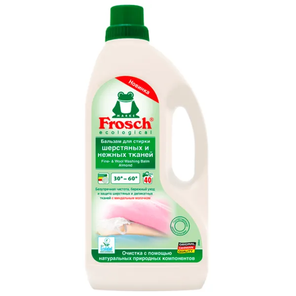 Gel de spălare Frosch Wool Washing Balm Almond 1.5l Număr spălări: 40 photo 1 Gel de spălare Frosch Wool Washing Balm Almond 1.5l Număr spălări: 40 photo 1