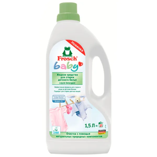 Gel de spălare Frosch Baby 1.5l Număr spălări: 21 photo 1