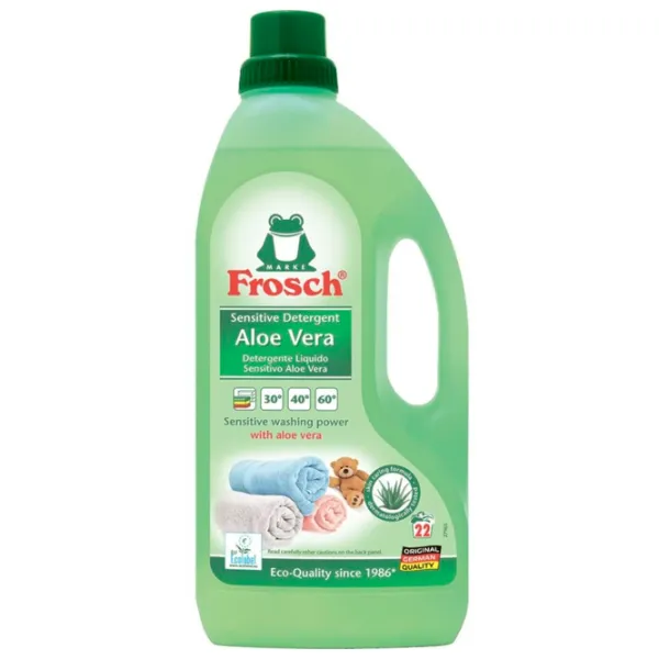 Гель для стирки Frosch Sensitive Detergent Aloe 1.5л Количество стирок: 22 photo 1 Гель для стирки Frosch Sensitive Detergent Aloe 1.5л Количество стирок: 22 photo 1