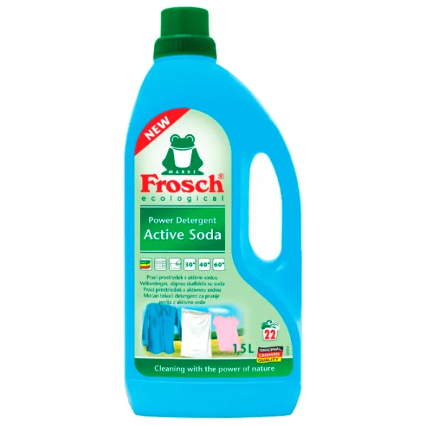 Гель для стирки Frosch Active Soda 1.5л Количество стирок: 22 photo 1 Гель для стирки Frosch Active Soda 1.5л Количество стирок: 22 photo 1