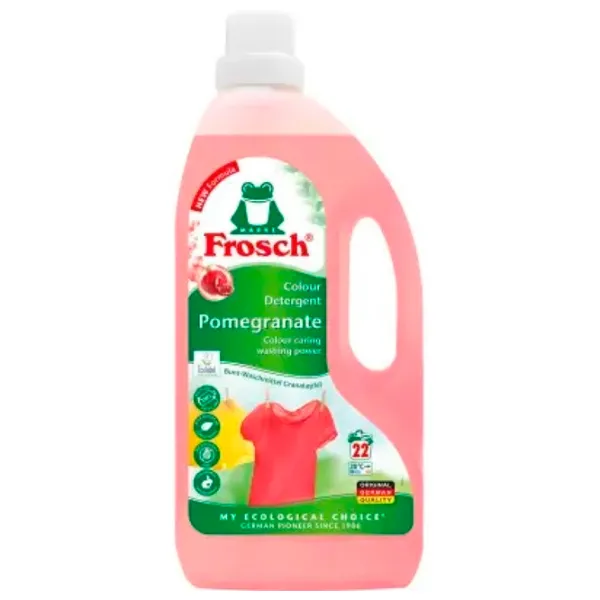Гель для стирки Frosch Color Detergent Pomegranate 1.5л Количество стирок: 22 photo 1 Гель для стирки Frosch Color Detergent Pomegranate 1.5л Количество стирок: 22 photo 1