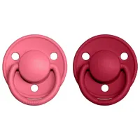 Suzetă cu tetina rotundă Bibs De lux 180221 Unisex/ 0 luni - 6 luni/ Latex/ Red Coral