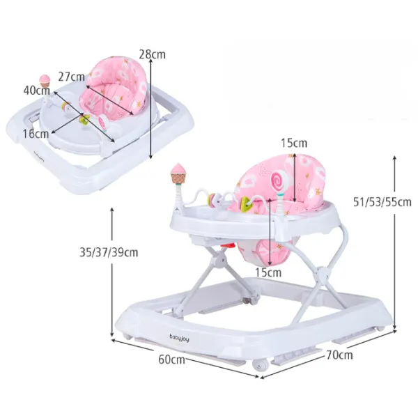Ходунки Costway BC10151PI (5674343) Pink photo 3