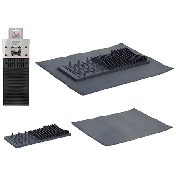 Uscătoare pentru veselă Ultra Clean Dish dryer + microfiber mat Textil/ Gray photo 1