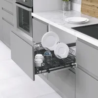 Uscătoare pentru veselă Starax Undermount Rail Metal/ Black photo 2