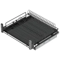 Uscătoare pentru veselă Starax Undermount Rail Metal/ Black