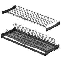 Uscătoare pentru veselă Starax Shelf Set with Tray Metal/ Black
