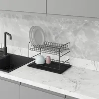 Uscătoare pentru veselă Starax drying shelf Metal/ Black photo 2