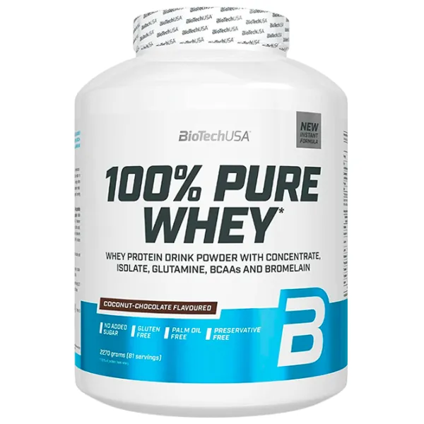 Proteină BioTechUSA 100% Pure Whey 2270 g (5999076238040) praf/ Ciocolată, Cocos photo 1 Proteină BioTechUSA 100% Pure Whey 2270 g (5999076238040) praf/ Ciocolată, Cocos photo 1