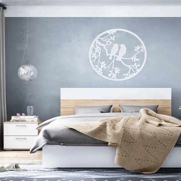 Кровати с тумбочками Ideal Mobila Dante ПВХ/ Дуб Сонома photo 3