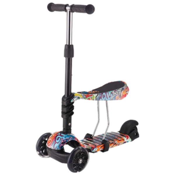 Детский трёхколёсный самокат Makani Ride and Skate (31006010020) 50 кг/ Black photo 1 Детский трёхколёсный самокат Makani Ride and Skate (31006010020) 50 кг/ Black photo 1