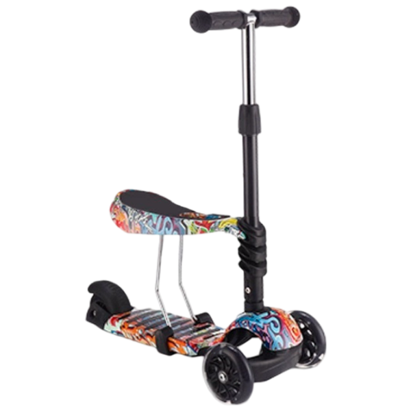 Детский трёхколёсный самокат Makani Ride and Skate (31006010020) 50 кг/ Black photo 3 Детский трёхколёсный самокат Makani Ride and Skate (31006010020) 50 кг/ Black photo 3