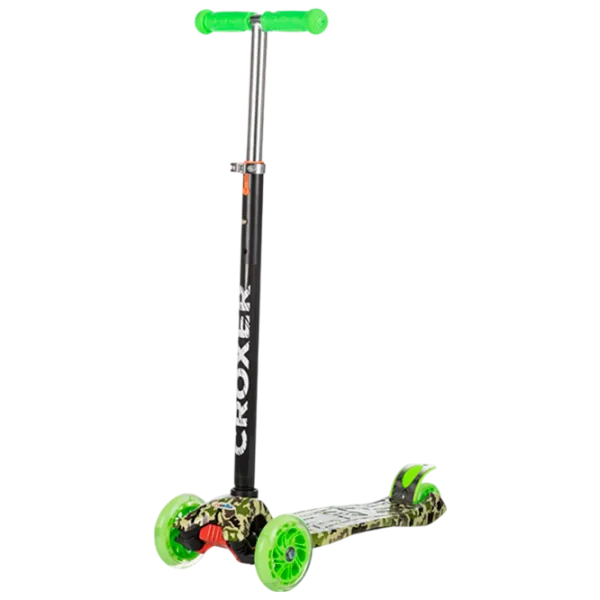 Trotinetă pentru copii cu trei roți Chipolino Croxer (DSCR01703GR) 50 kg/ Green photo 1