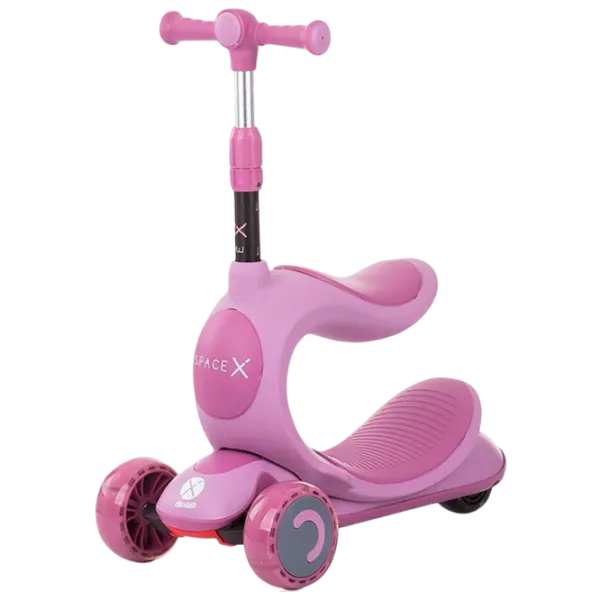 Детский трёхколёсный самокат Chipolino Space X (DSSPX0221LL) 50 кг/ Pink photo 1