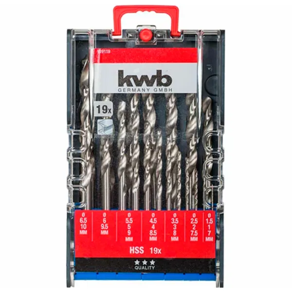 Набор сверл KWB K109119 HSS photo 1